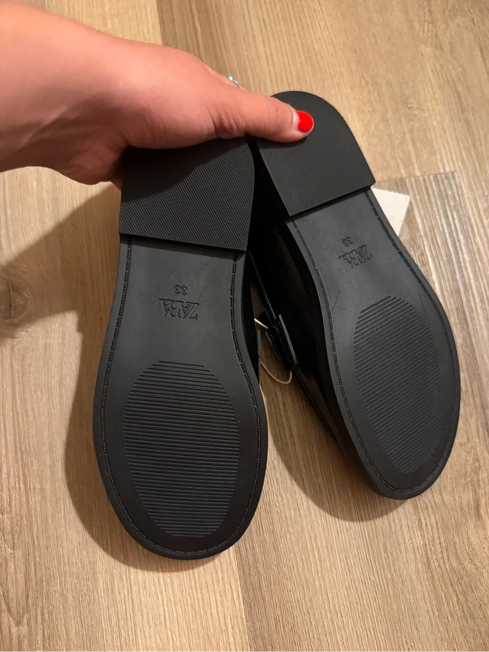 ZARA Black Loafers with Star Accent